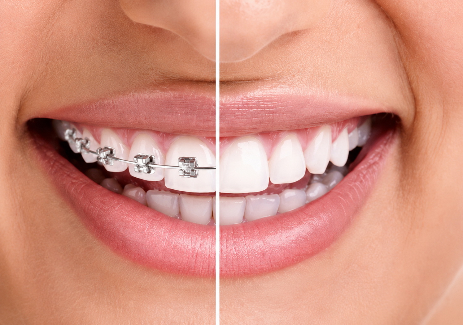 Sorriso alinhado com ortodontia moderna